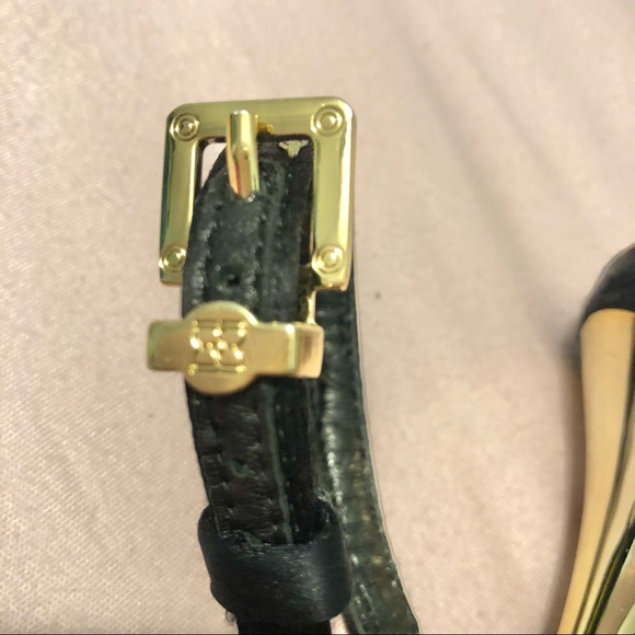 BCBG MaxAzaria Stiletto Strap High Heels  Black/Gold Size 9M - Picture 8 of 10